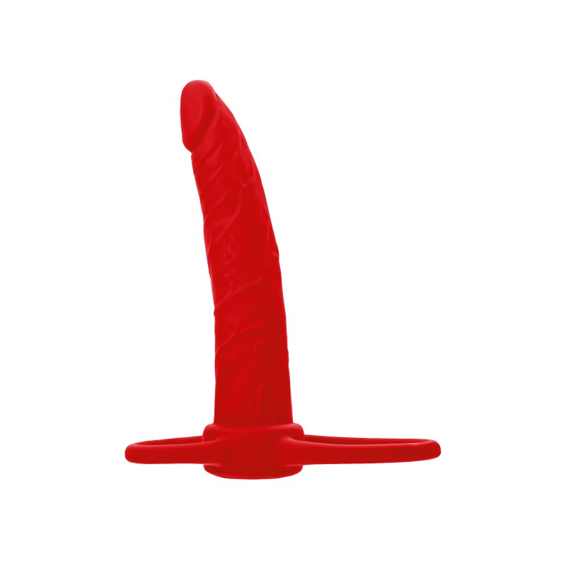 Насадка на пенис для двойного проникновения Black&Red by TOYFA , силикон, красный, 16,5 см