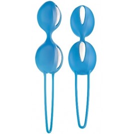 Шарики вагинальные Fun Factory SMARTBALLS DUO, силикон, голубые, 17 см