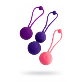 Набор вагинальных шариков L"EROINA by TOYFA Bloom, силикон, фиолетово-розовый, Ø 3,1/3,1/2,6-3 см