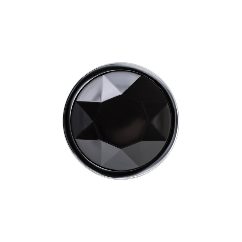 Анальная втулка Штучки-Дрючки, серебряная, с чёрным кристаллом, Ø 2,5 см, 48 г