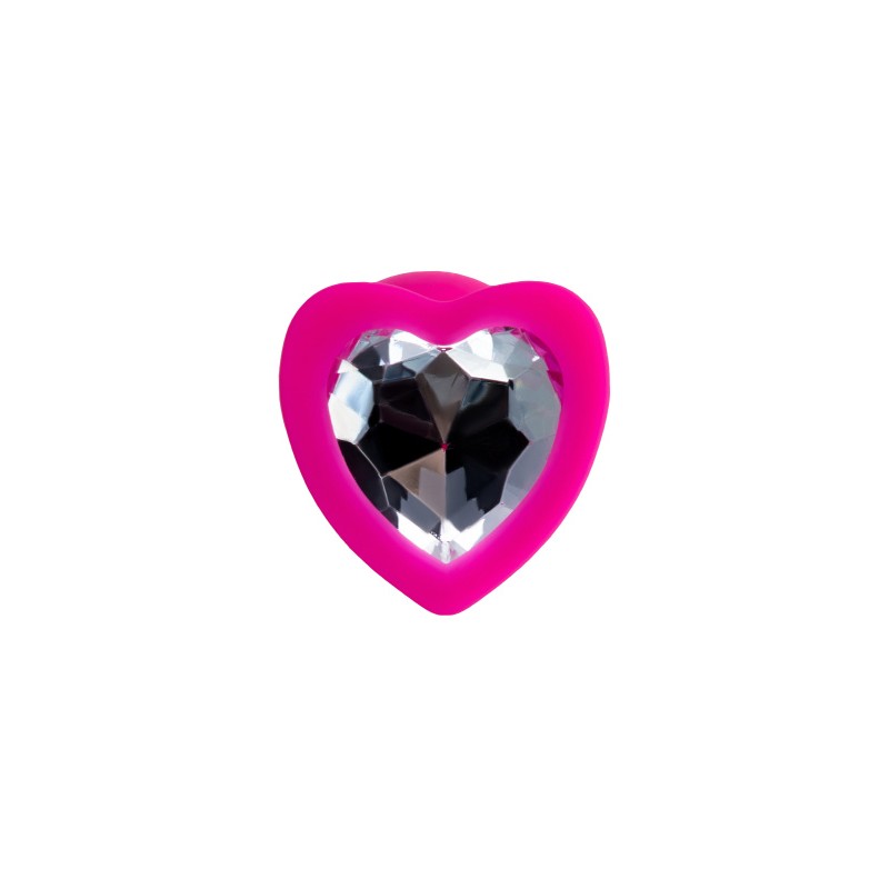 Анальная втулка ToDo by Toyfa Diamond Heart, силикон, розовая, 7 см, Ø 2 см, 18 г