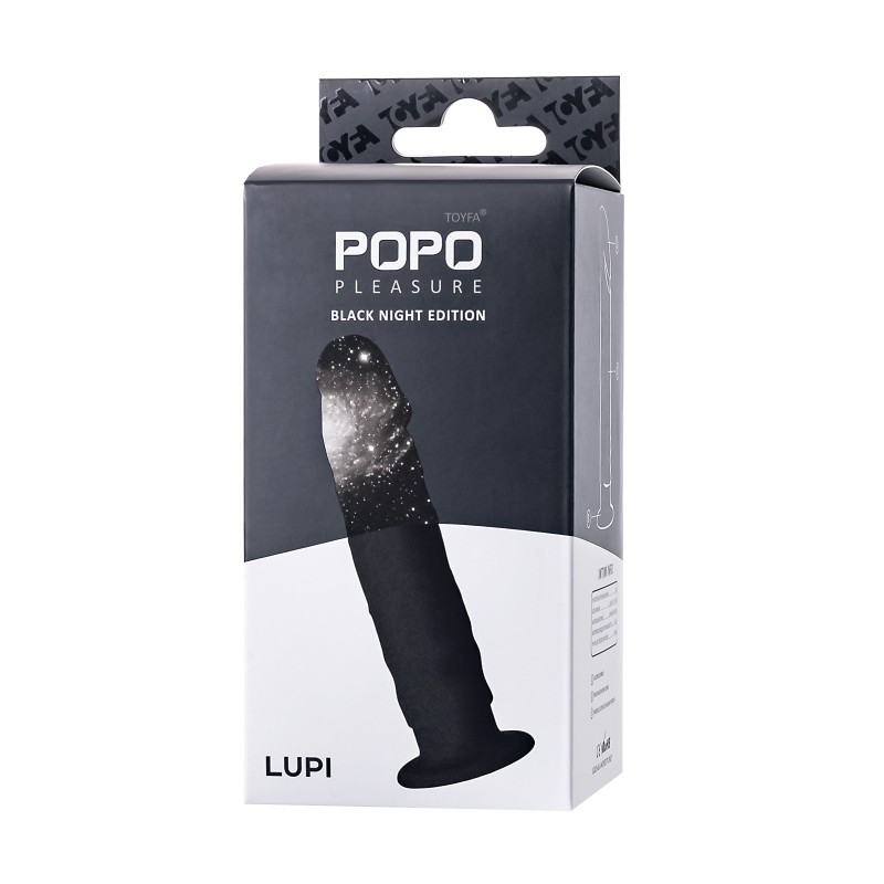 Фаллоимитатор POPO Pleasure by TOYFA Lupi, силикон, черный, 12 см