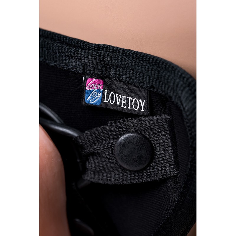 Страпон на креплении LoveToy UNI strap 8" Black belt champion с вибрацией