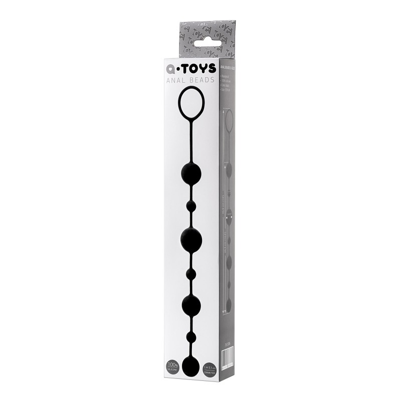 Анальная цепочка Toyfa A-toys Coron, силикон, черный, 35,9см