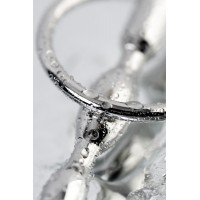 Уретральный плаг-косичка TOYFA Metal с кольцом в основании, серебряный