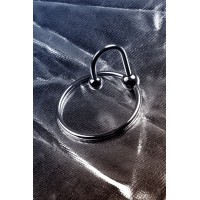 Кольцо на пенис TOYFA Metal с уретральным стоппером, серебряное, Ø 4 см
