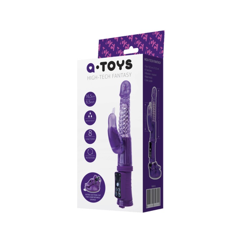 Вибратор с клиторальным стимулятором TOYFA A-Toys High-Tech fantasy, TPR, фиолетовый, 24 см
