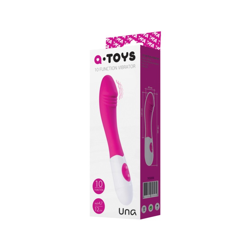 Нереалистичный вибратор TOYFA A-Toys Una, силикон, розовый, 19,8 см