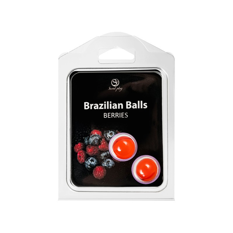 Массажное масло SECRET PLAY BRAZILIAN BALLS, ягоды, 2 х 4 гр