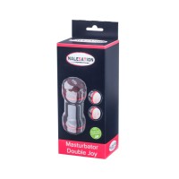Двусторонний мастурбатор в колбе MALESATION Double Joy, TPE, черный, 25 см