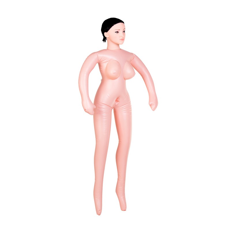 Кукла надувная Dolls-X by TOYFA Nurse Emilia, реалистичная голова,брюнетка, с двумя отверстиями