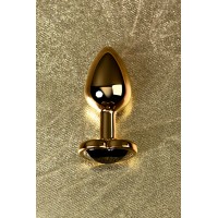 Анальный страз Metal by TOYFA, металл, золотистый, с кристаллом цвета турмалин, 7 см, Ø 2,7 см, 50 г