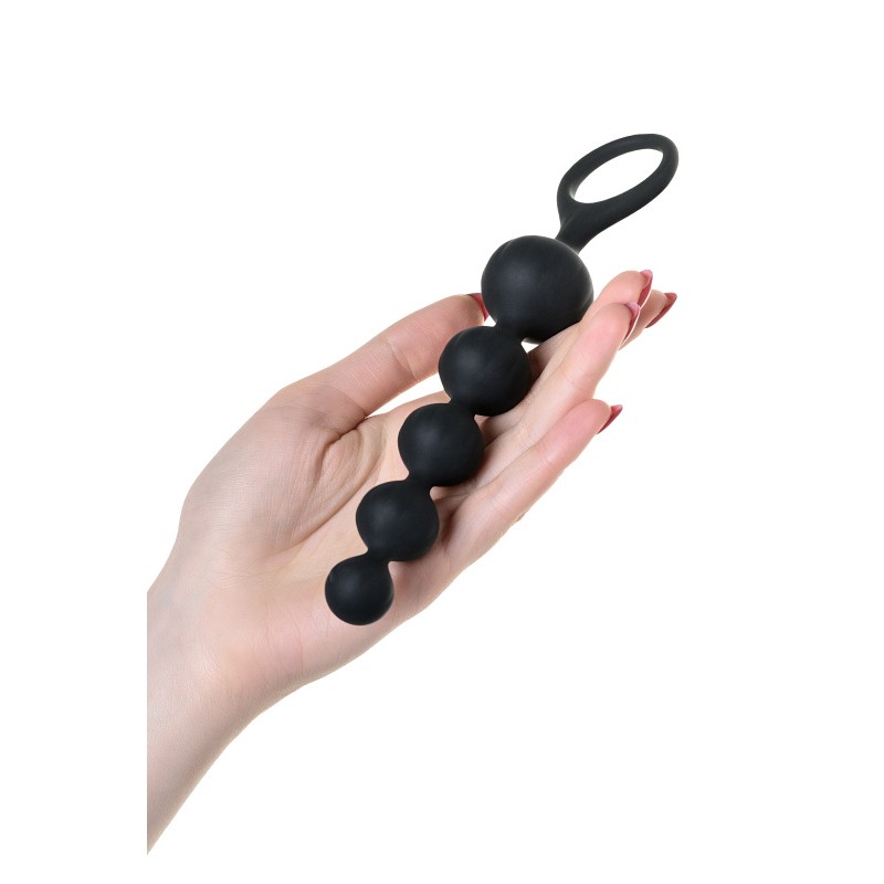 Набор анальных цепочек Satisfyer Beads, силикон, черный