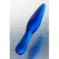 Двусторонний фаллоимитатор Sexus Glass, стекло, синий, 17,5 см
