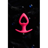 Анальная вибровтулка-расширитель POPO Pleasure by TOYFA «Сердечко» M, силикон, розовая, 14 см, Ø 5,5