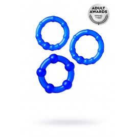 Набор колец TOYFA A-toys, TPE, синий, Ø 3,5/3/2 см