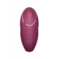 Вибромассажер Satisfyer Tap & Climax 1, силикон, бордовый, 11 см