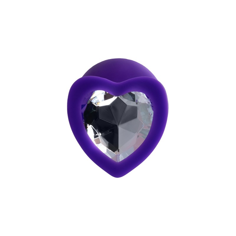 Анальная втулка ToDo by Toyfa Diamond Heart, силикон, фиолетовая, 8 см, Ø 3 см