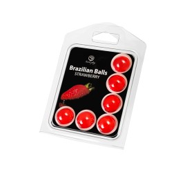 Массажное масло SECRET PLAY BRAZILIAN BALLS, клубника, 6 х 4 гр