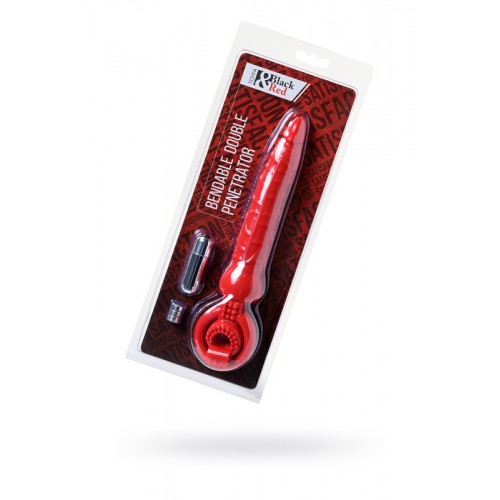 Насадка на пенис Black & Red by TOYFA с вибрацией, PVC, красный, 24 см