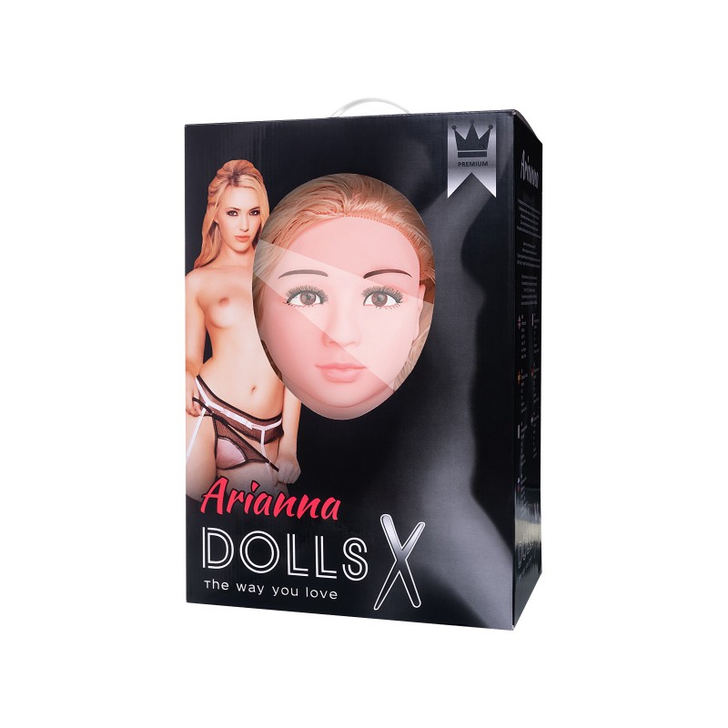 Кукла надувная Arianna с реалистичной головой,  блондинка,TOYFA Dolls-X,  с двумя отверстиями,вставк