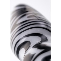 Анальная втулка Sexus Glass, стекло, бело-черная, 12,5 см, Ø 3,5 см