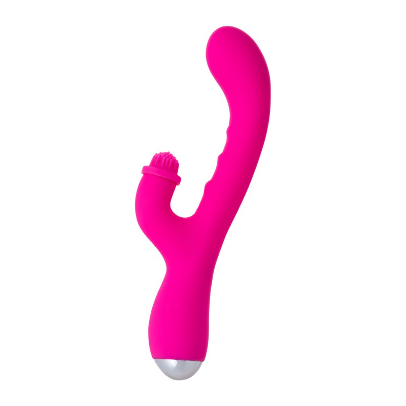Вибратор с клиторальным стимулятором Nalone Idol, силикон, розовый, 22,4 см