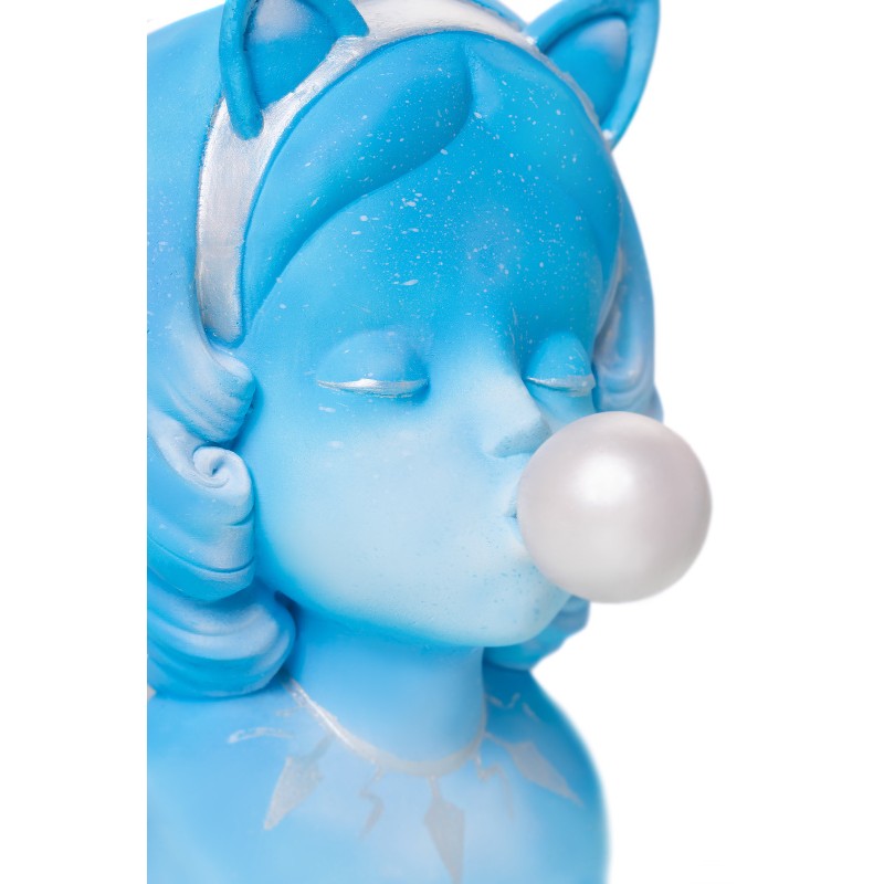 Подставка под сувенирную продукцию "Девочка с жвачкой" голубой, серебренный