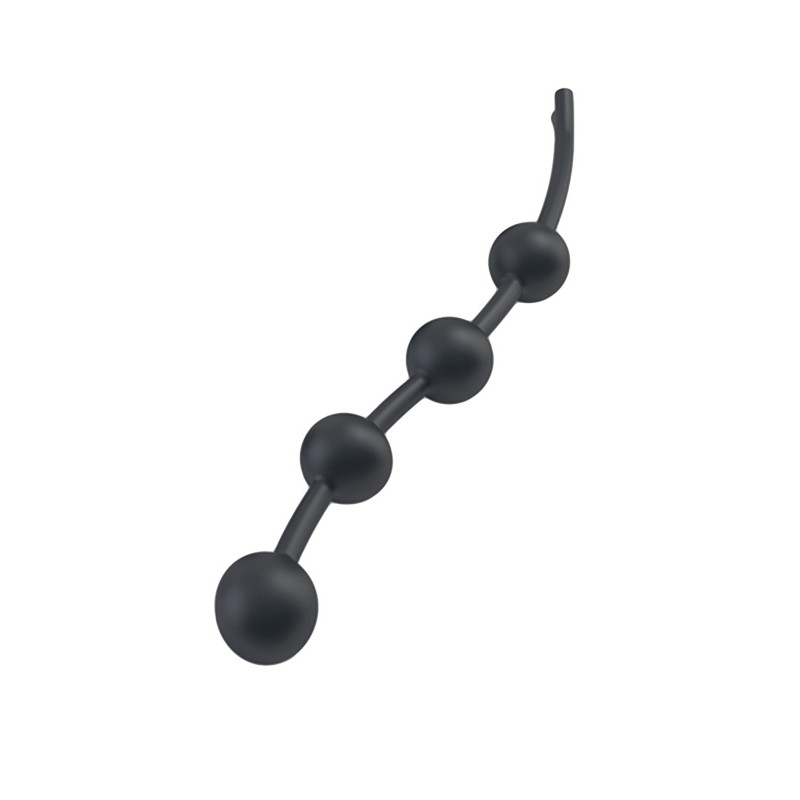 Анальные шарики Mystim Booty Garland S, электростимуляция, силикон, черные, 14 см, Ø 3,5 см