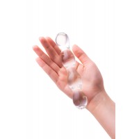 Двусторонний фаллоимитатор Sexus Glass, стекло, прозрачный, 18,5 см