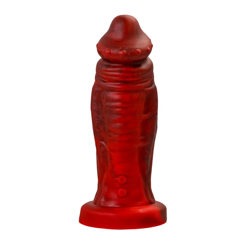 Вибратор Black&Red by TOYFA Monster Saur, силикон, красно-черный, 21,7 см