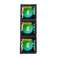 Презервативы Ganzo, ultra thin, ультратонкие, латекс, 18 см, 5,2 см, 3 шт.в пакете Black Edition