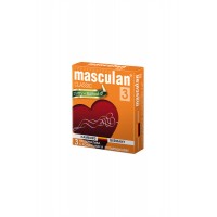 Презервативы Masculan, сlassic 3, doty, латекс, кольца, точечные, розовые, 19 см, 5,3 см, 3 шт.
