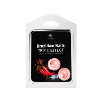 Массажное масло SECRET PLAY BRAZILIAN BALLS, тройной эффект, 2 х 4 гр
