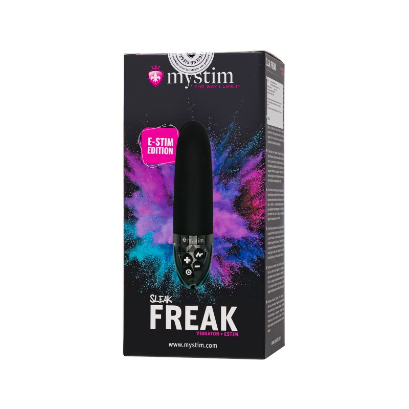 Вибратор Mystim Sleak Freak с электростимуляцией,силикон, черный, 14,5 см