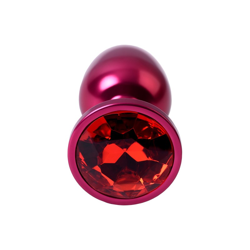 Анальный страз, TOYFA Metal, красный, с кристаллом цвета рубин, 7,2 см, Ø2,8 см, 50 г