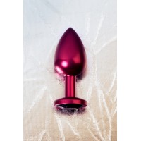 Анальный страз Metal by TOYFA, металл, красный, с кристалом цвета турмалин 8,2 см, Ø3,4 см, 85 г.