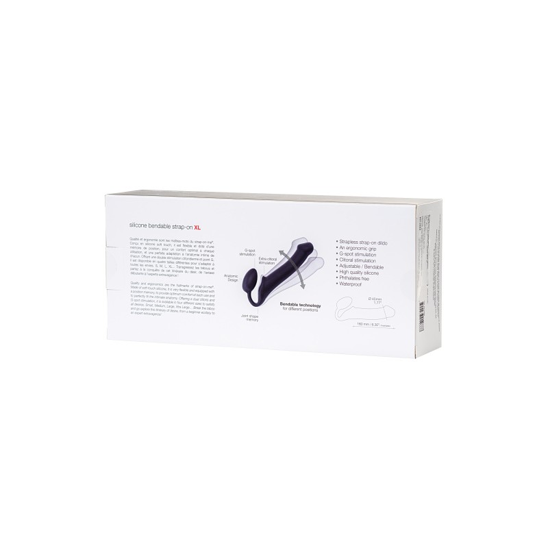 Безремневой нереалистичный страпон Strap-on-me, XL, силикон, черный, 25,5 см