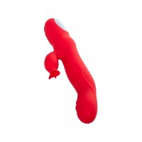 Вибратор JOS Redli с двигающейся головкой, силикон, красный, 21 см