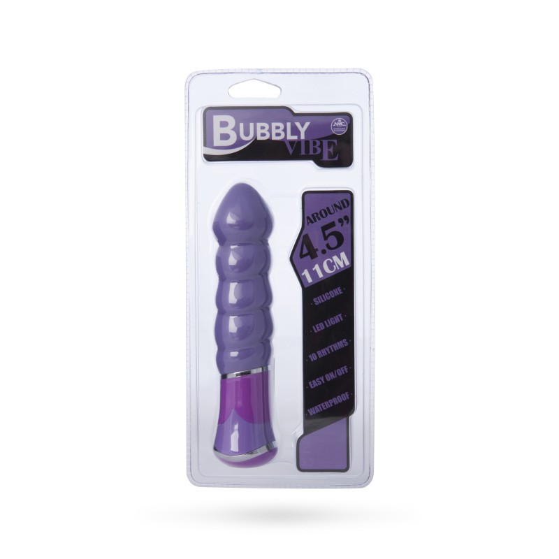 Вибратор NMC Bubbly Vibe рельефный, 10 режимов вибрации, силиконовый, фиолетовый, 11 см