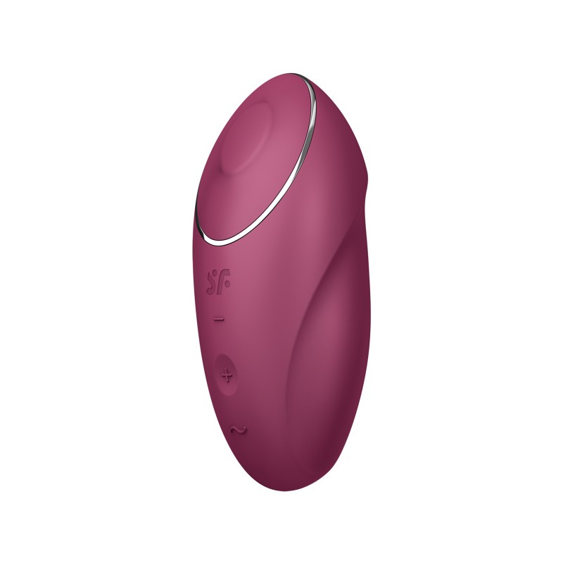 Вибромассажер Satisfyer Tap & Climax 1, силикон, бордовый, 11 см