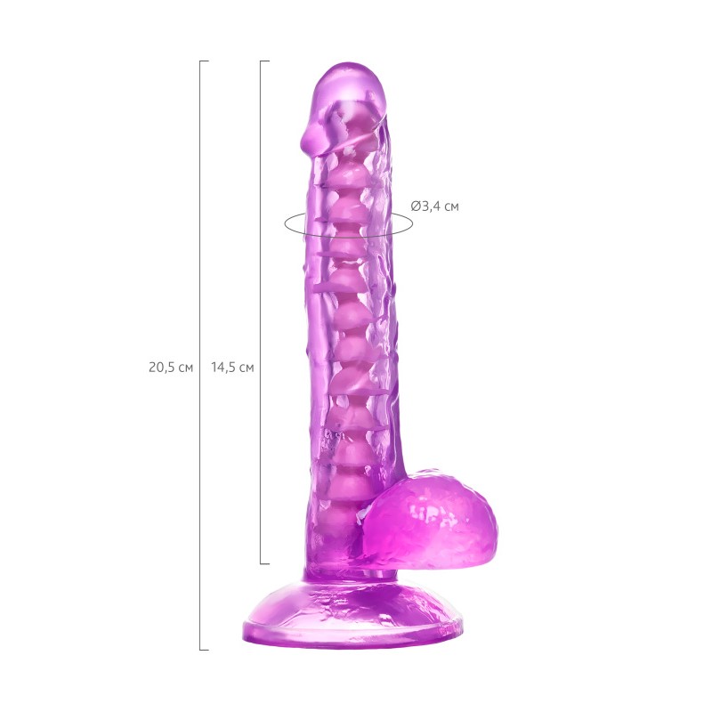 Реалистичный фаллоимитатор A-Toys by TOYFA Celiam, TPE, фиолетовый, 20,5 см