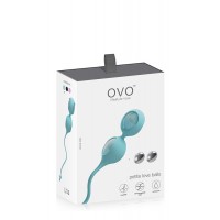 Вагинальные шарики OVO силиконовые, голубой + хром, Ø3 см
