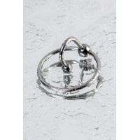 Кольцо на пенис TOYFA Metal с уретральным стоппером, серебряное, Ø 4 см