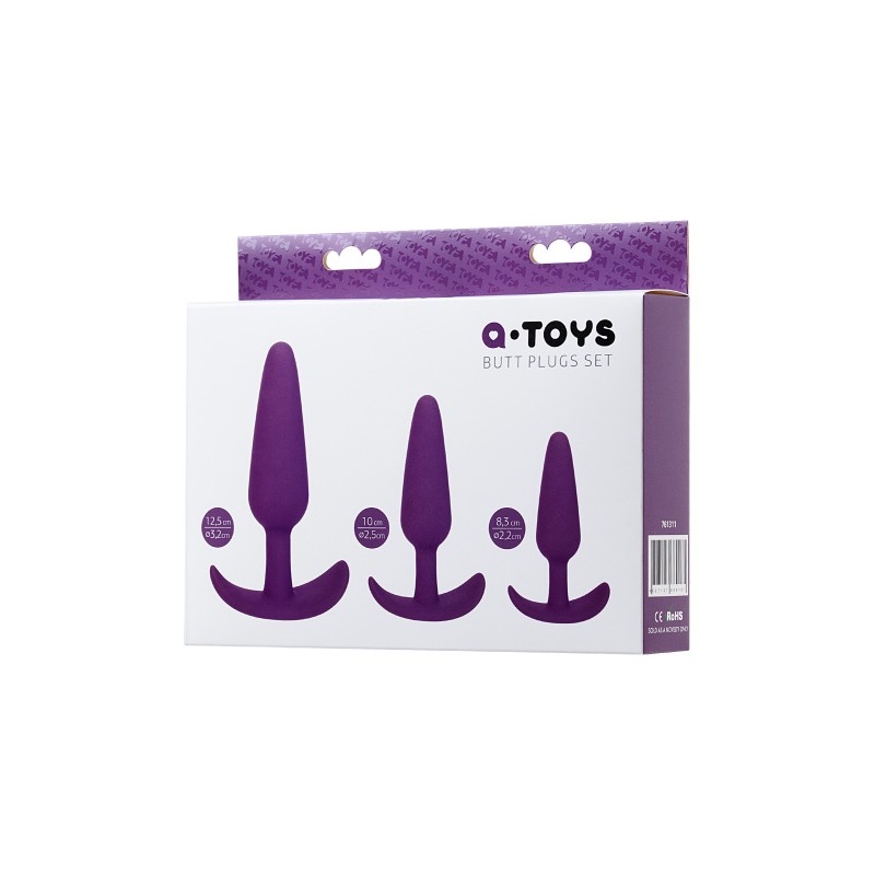 Набор анальных втулок TOYFA  A-toys Jave, силикон, фиолетовый, 3  шт