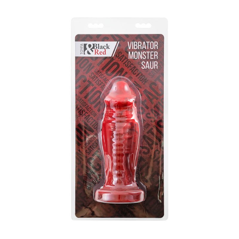 Вибратор Black&Red by TOYFA Monster Saur, силикон, красно-черный, 21,7 см