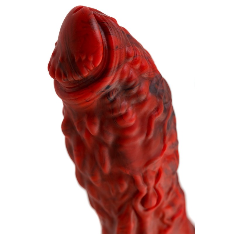 Вибратор Black&Red by TOYFA Monster Docus, силикон, красно-черный, 20 см