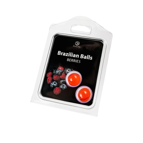 Массажное масло SECRET PLAY BRAZILIAN BALLS, ягоды, 2 х 4 гр