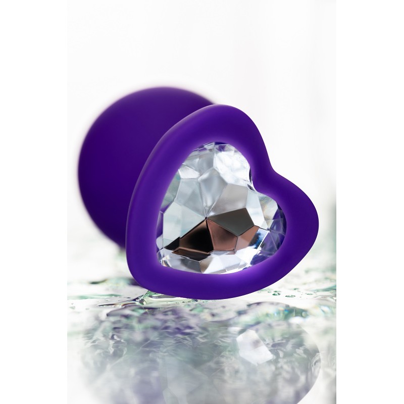 Анальная втулка ToDo by Toyfa Diamond Heart, силикон, фиолетовая, 8 см, Ø 3 см