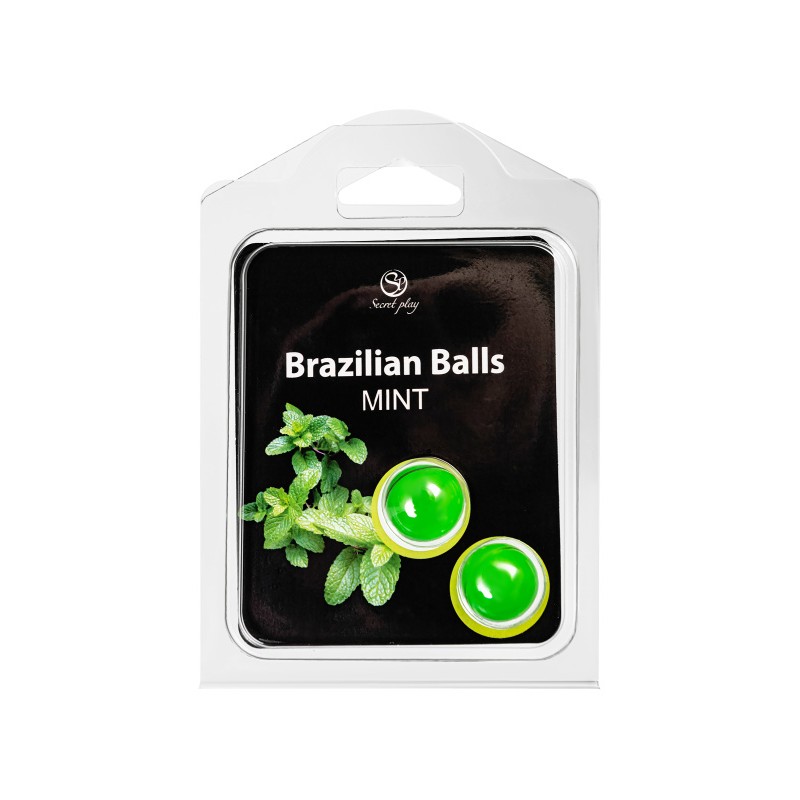 Массажное масло SECRET PLAY BRAZILIAN BALLS, мята, 2 х 4 гр